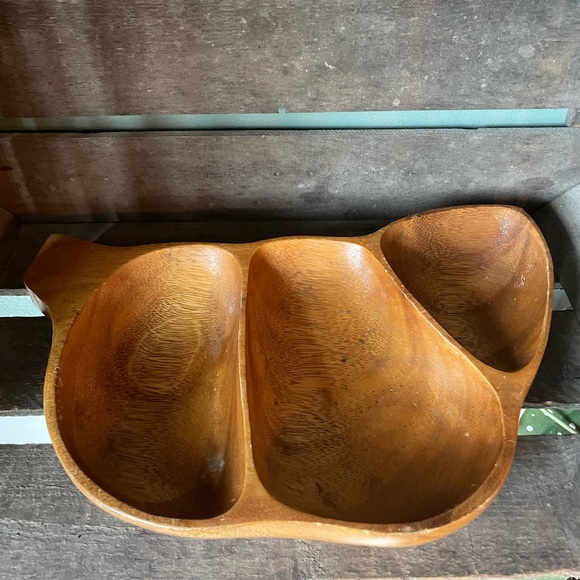 Large Vintage Teak MonkeyPod Serving Tray - Picture 3 of 3